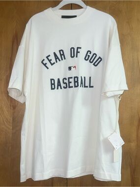 Fear of God Essentials MLB Baseball Short Sleeve T-Shirt Cream Men XL NWT Auth🔥